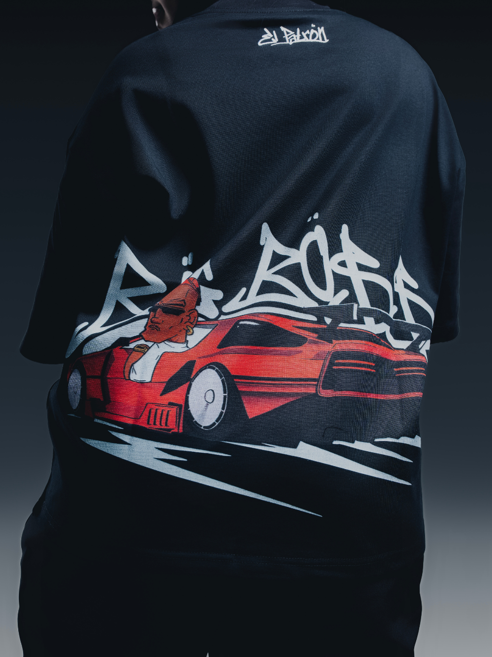 El Patron Big Boss black oversized t shirt back. men and women at unseen grail. local streetwear brands south africa. 10