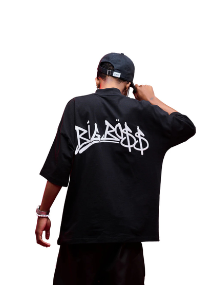El Patron Big Boss black oversized t shirt back. men and women at unseen grail. local streetwear brands south africa. 16
