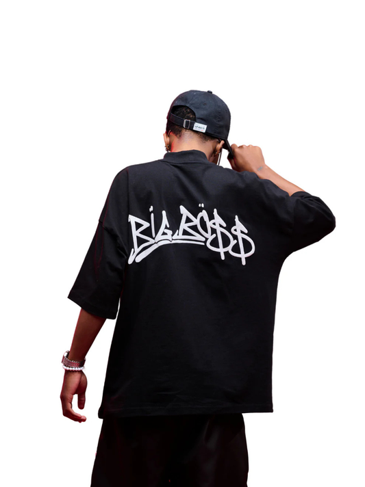 El Patron Big Boss black oversized t shirt back. men and women at unseen grail. local streetwear brands south africa. 16