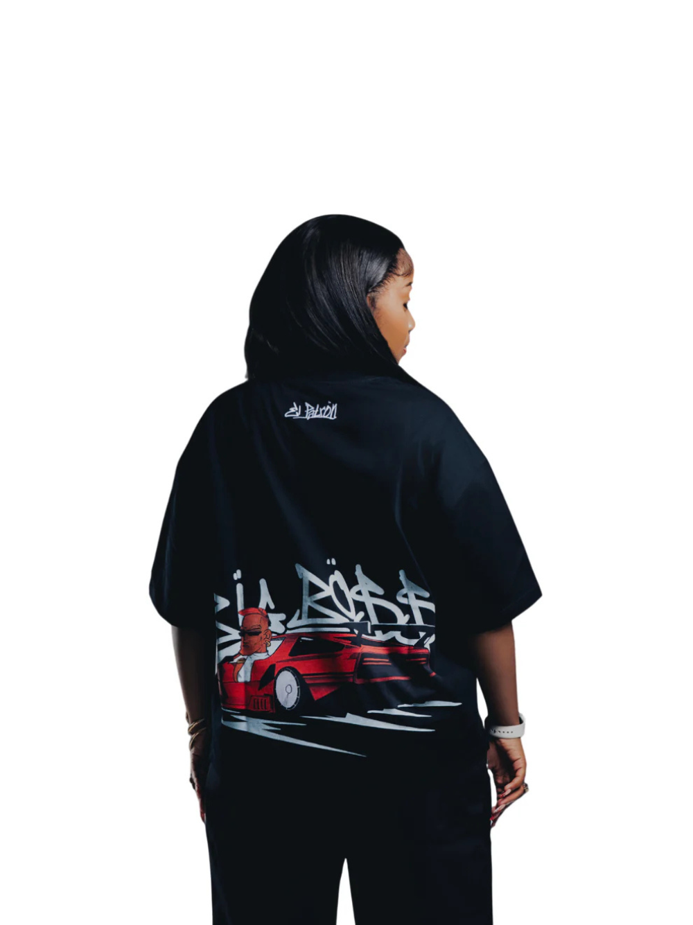 El Patron Big Boss black oversized t shirt back. men and women at unseen grail. local streetwear brands south africa. 7