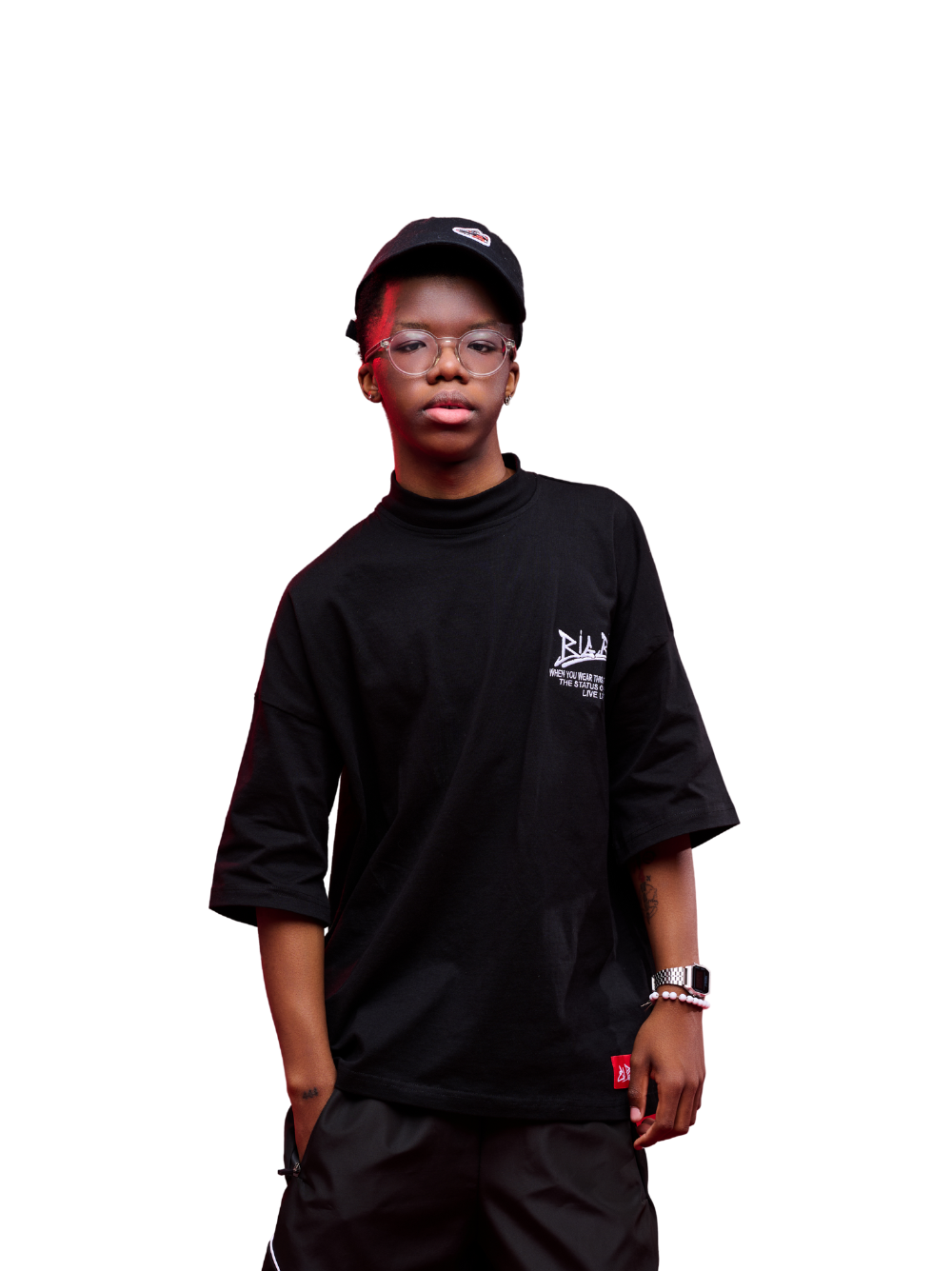 El Patron Big Boss black oversized t shirt front. men and women at unseen grail. local streetwear brands south africa. 17