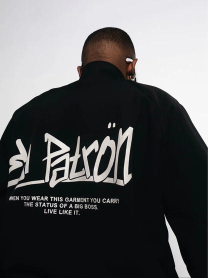 El Patron Big Boss oversized black roadman tracksuit. men and women at unseen grail. local streetwear brands south africa. 182