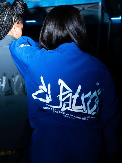 El Patron Big Boss oversized blue  roadman tracksuit. men and women at unseen grail. local streetwear brands south africa. 193