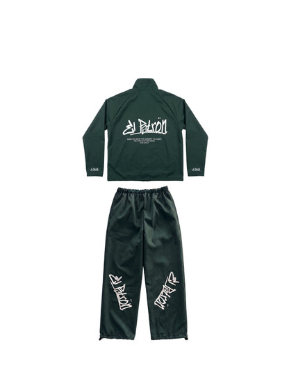 El Patron Big Boss oversized green roadman tracksuit. men and women at unseen grail. local streetwear brands south africa. 165