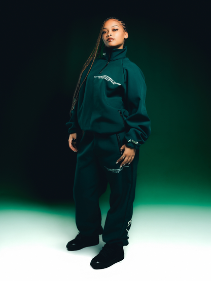 El Patron Big Boss oversized green roadman tracksuit. men and women at unseen grail. local streetwear brands south africa. 166