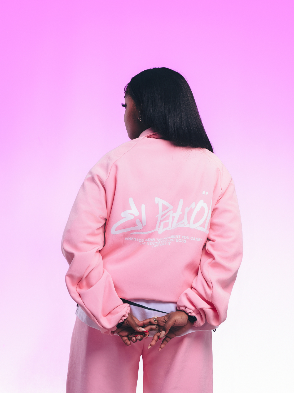 El Patron Big Boss oversized pink roadman tracksuit. men and women at unseen grail. local streetwear brands south africa. 172