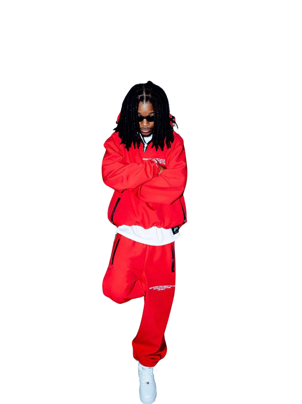 El Patron Big Boss oversized red roadman tracksuit. men and women at unseen grail. local streetwear brands south africa. 176