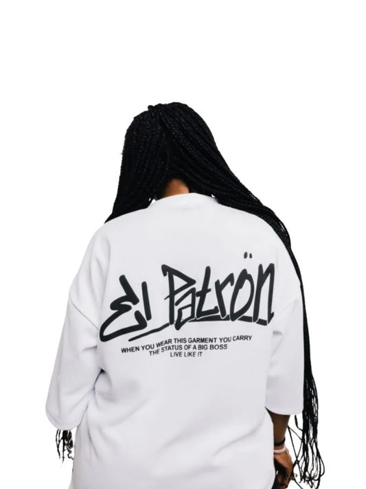 El Patron Big Boss oversized t shirt. men and women at unseen grail. local streetwear brands south africa. 106