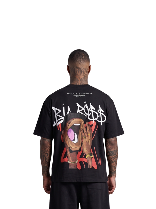 El Patron Big Boss oversized t shirt back view. men and women at unseen grail. local streetwear brands south africa. 