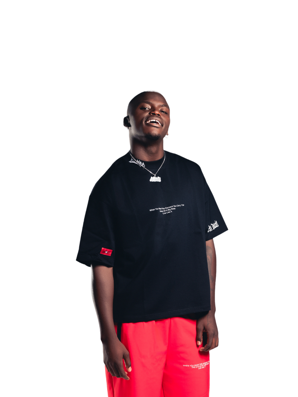 El Patron Big Boss oversized t shirt front view. men and women at unseen grail. local streetwear brands south africa. 