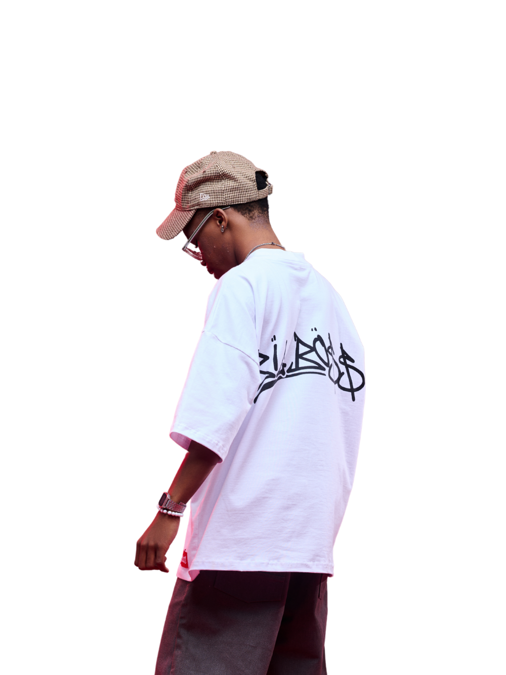 El Patron Big Boss white oversized t shirt. men and women at unseen grail. local streetwear brands south africa. 24