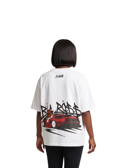 El Patron Big Boss white oversized t shirt back. men and women at unseen grail. local streetwear brands south africa. 13