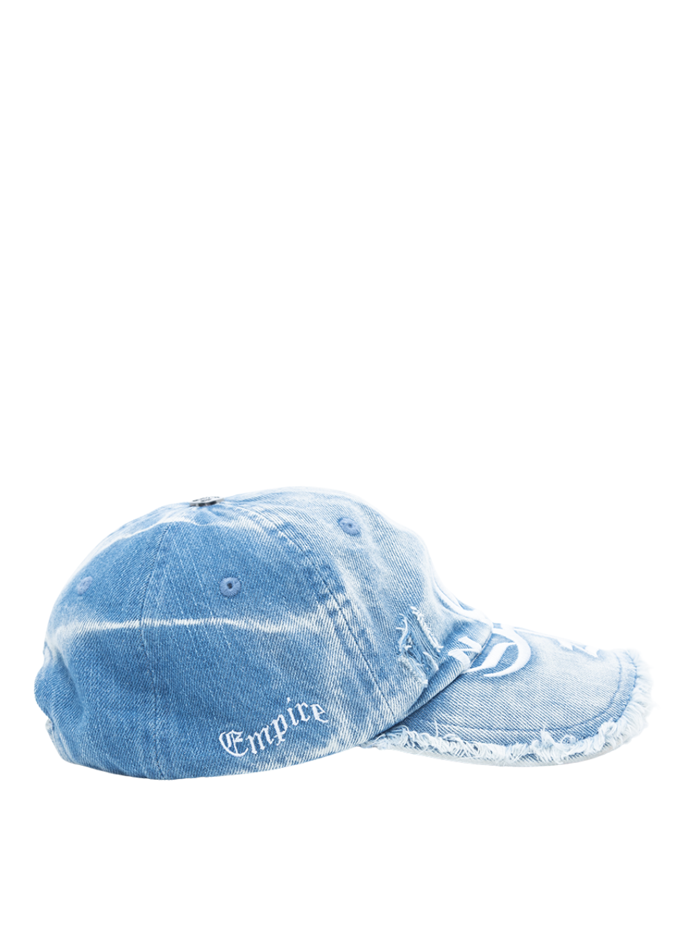 Empire adjustable cap blue at unseen grail. local brands south africa. streetwear. men and women. studio image close up side