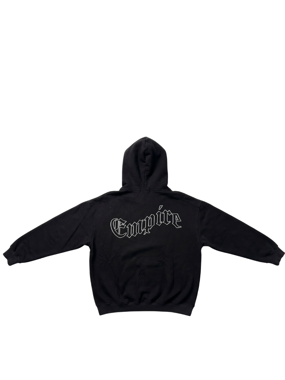 Empire black oversized graphic hoodie at unseen grail. local brands south africa. streetwear. men and women. studio image behind