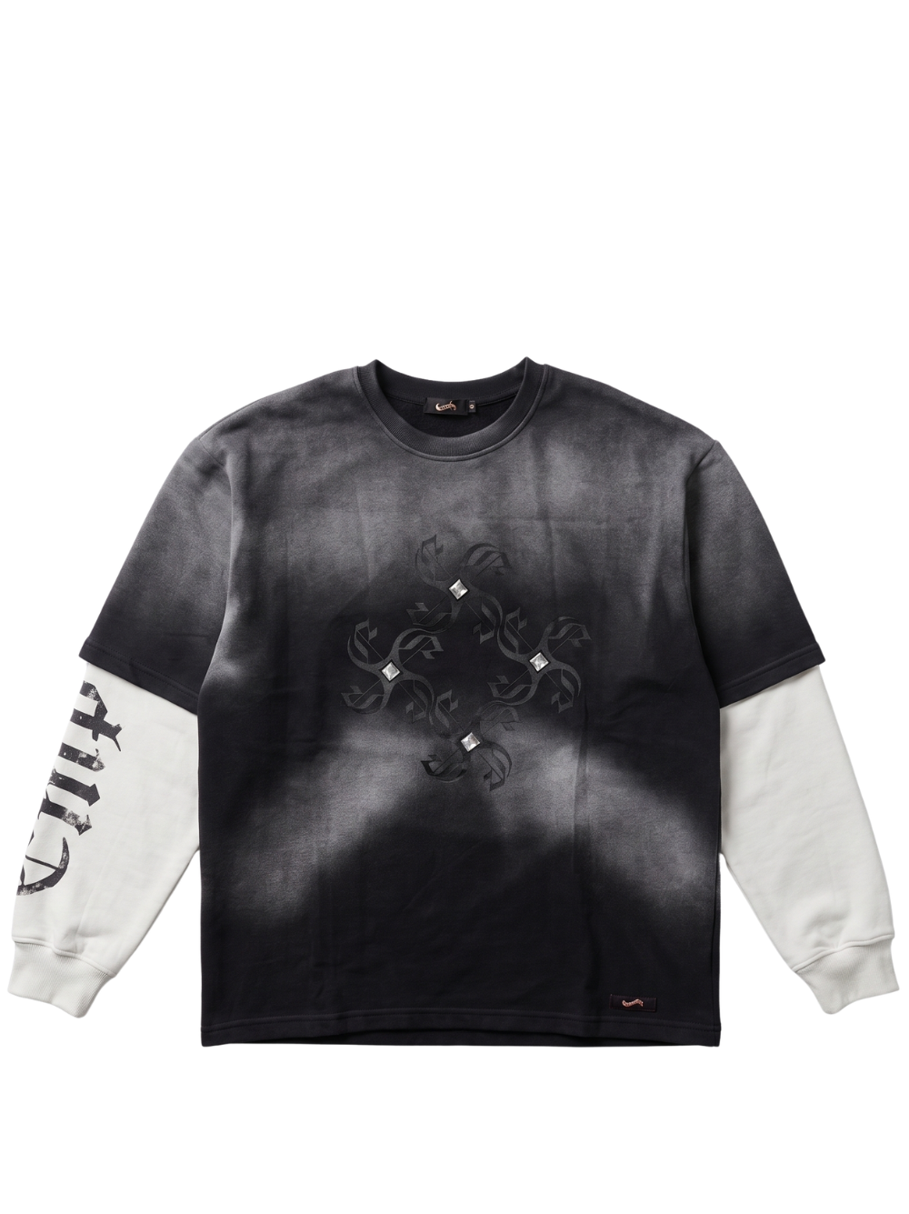 Empire black oversized graphic long sleeve shirt at unseen grail. local brands south africa. streetwear. men and women. studio image front