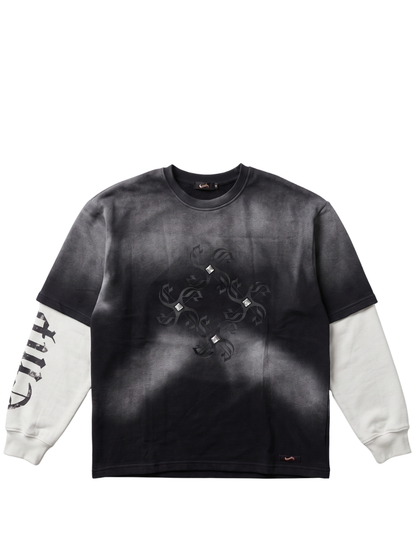 Empire black oversized graphic long sleeve shirt at unseen grail. local brands south africa. streetwear. men and women. studio image front