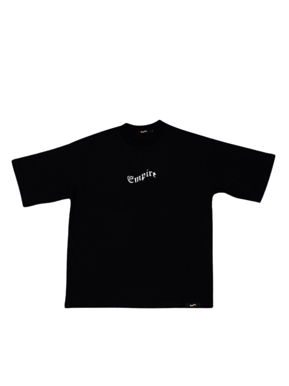 Empire black oversized graphic t shirt at unseen grail. local brands south africa. streetwear. men and women. studio image flatlay front view
