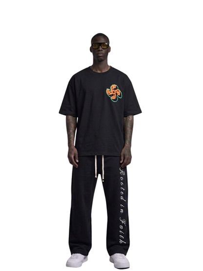 Empire black oversized graphic white tshirt at unseen grail. local brands south africa. streetwear. men and women. studio image men front view