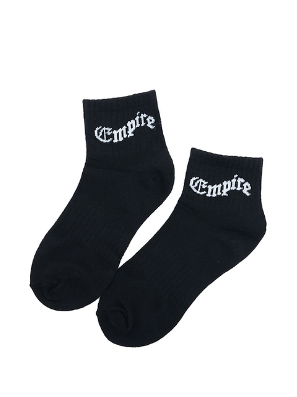 Empire black socks at unseen grail. local brands south africa. streetwear. men and women. studio image socks