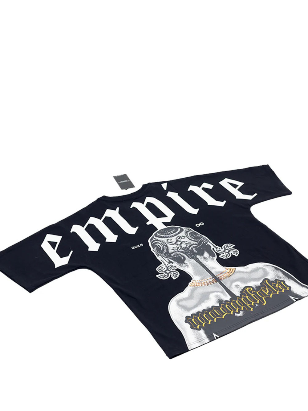 Empire graphic oversized tshirt black at unseen grail. local brands south africa. streetwear. men and women. studio image flatlay back image view
