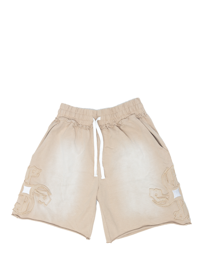 Empire heavyweight shorts cream at unseen grail. local brands south africa. streetwear. men and women. studio image