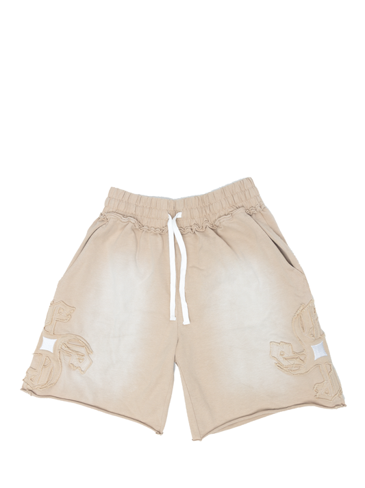 Empire heavyweight shorts cream at unseen grail. local brands south africa. streetwear. men and women. studio image