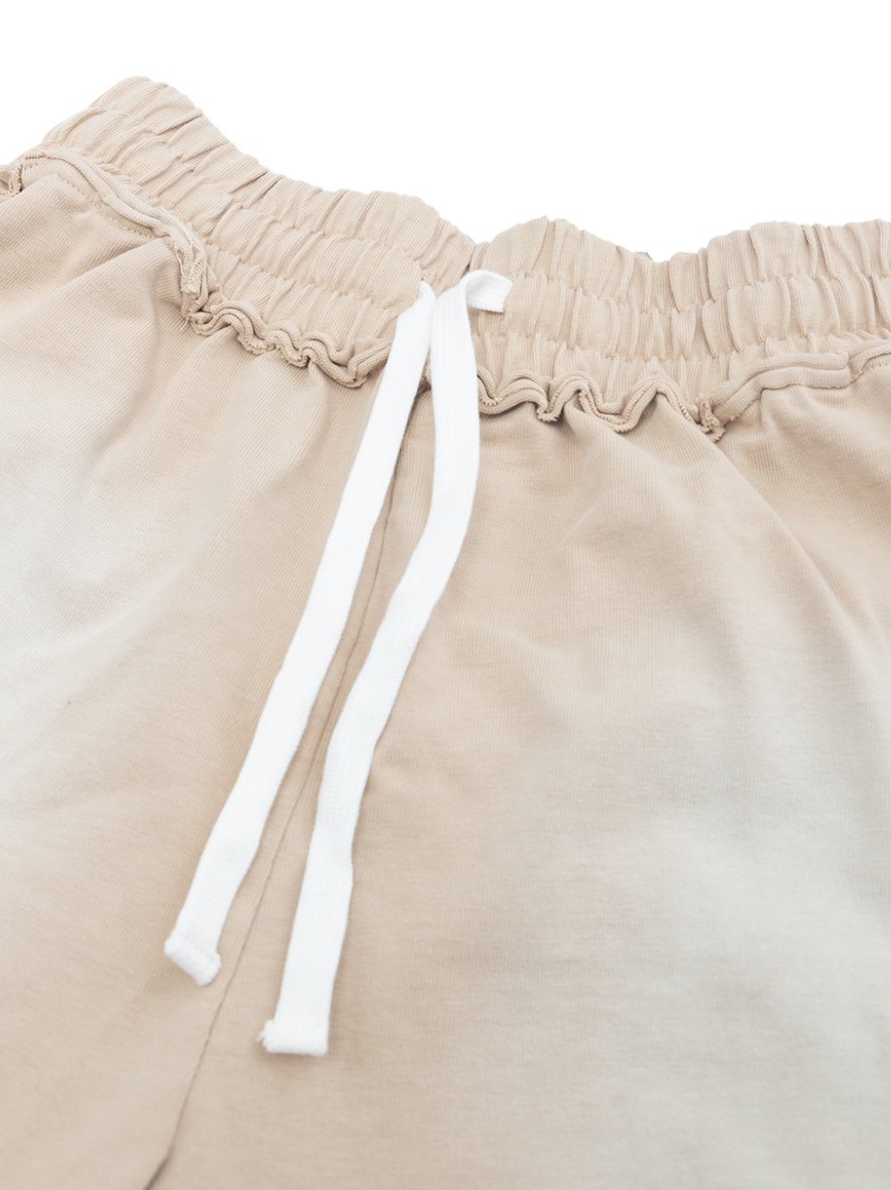 Empire heavyweight shorts cream at unseen grail. local brands south africa. streetwear. men and women. studio image close up
