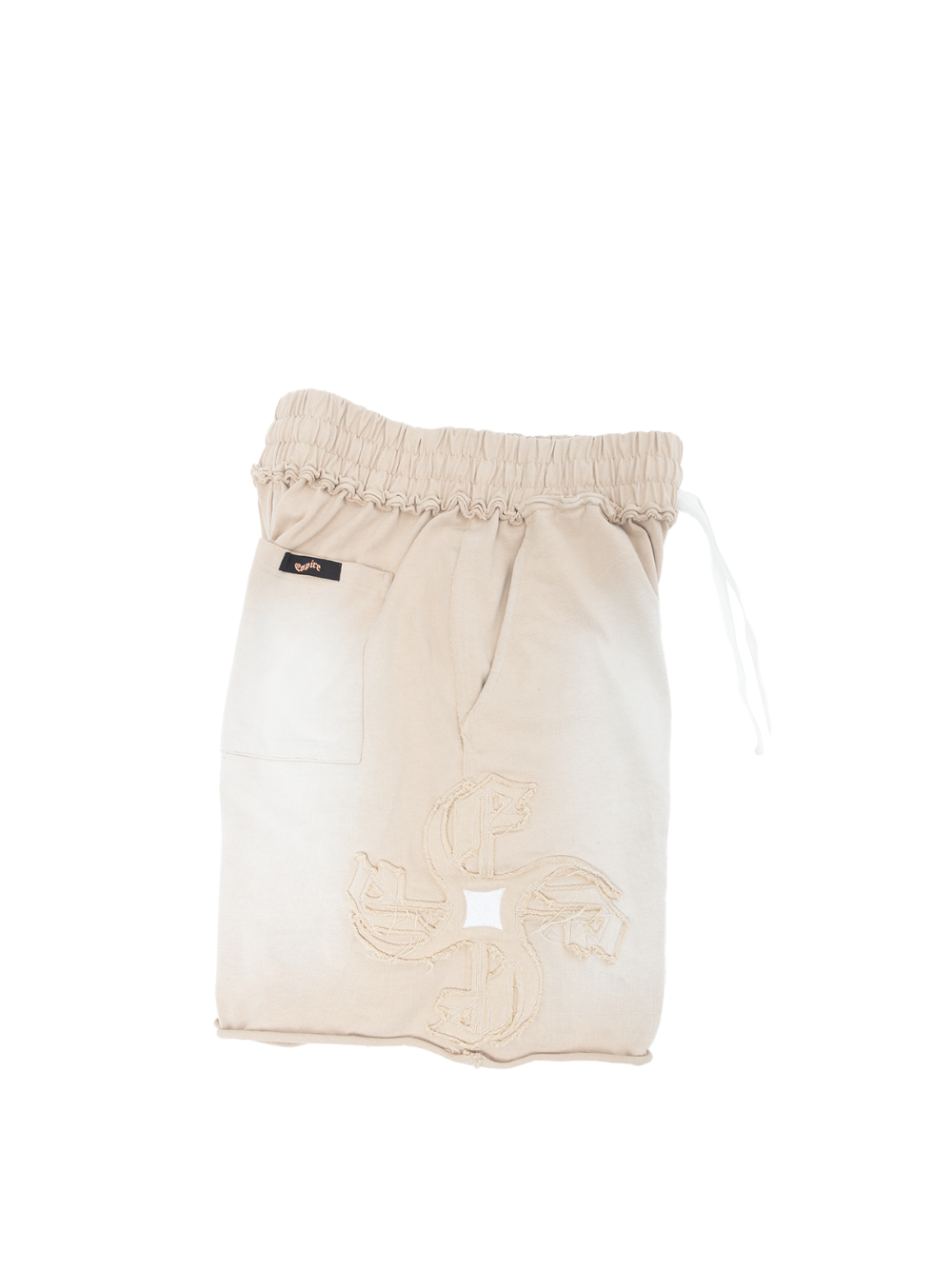 Empire heavyweight shorts cream at unseen grail. local brands south africa. streetwear. men and women. studio image side 1