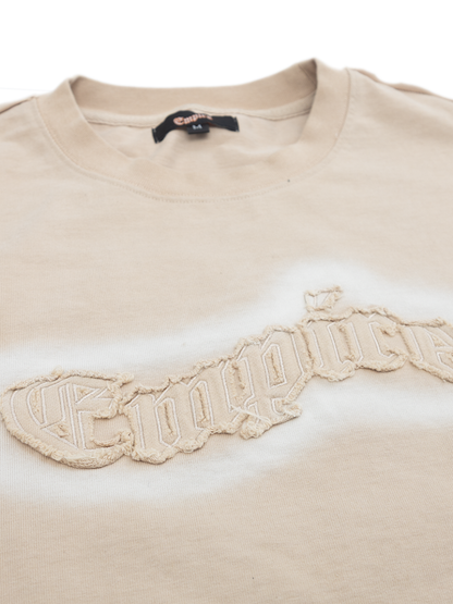 Empire heavyweight tshirt  cream at unseen grail. local brands south africa. streetwear. men and women. studio image close up 1