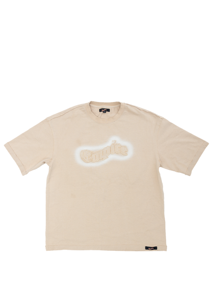 Empire heavyweight tshirt  cream at unseen grail. local brands south africa. streetwear. men and women. studio image front