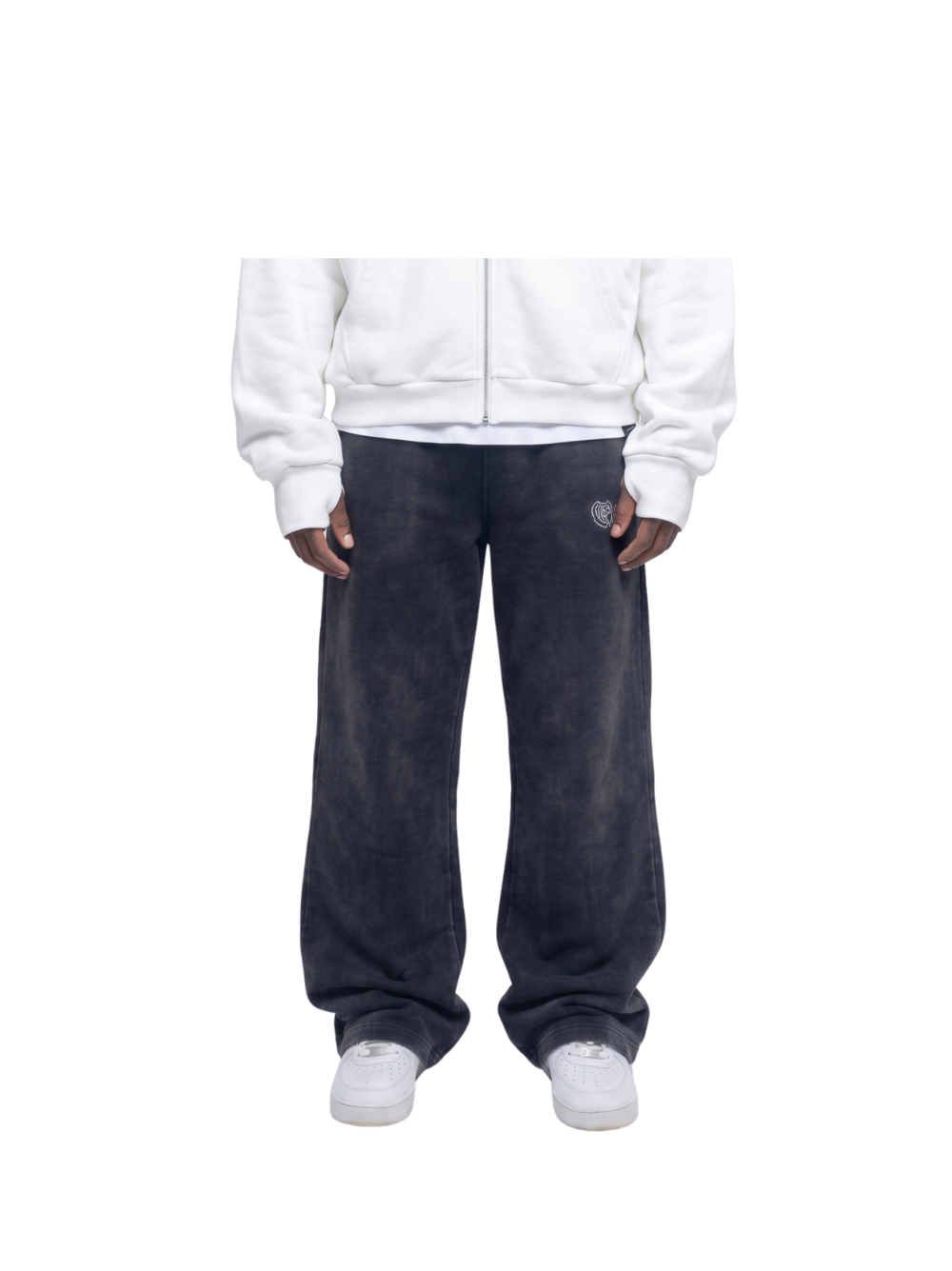 Empire oversized sweatpants at unseen grail. local brands south africa. streetwear. men and women. close up