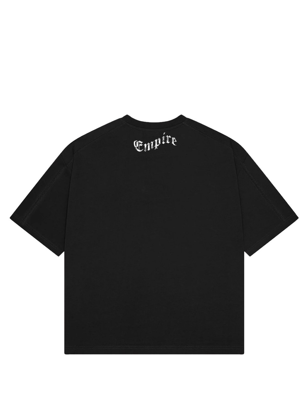 Empire oversized vest black at unseen grail. local brands south africa. streetwear. men and women. studio image back view flying fish