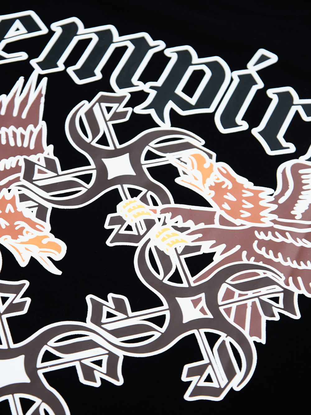 Empire oversized vest black at unseen grail. local brands south africa. streetwear. men and women. studio image close up