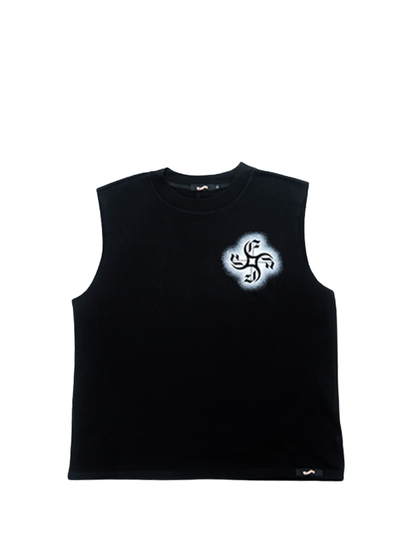 Empire oversized vest black at unseen grail. local brands south africa. streetwear. men and women. studio image flatlay