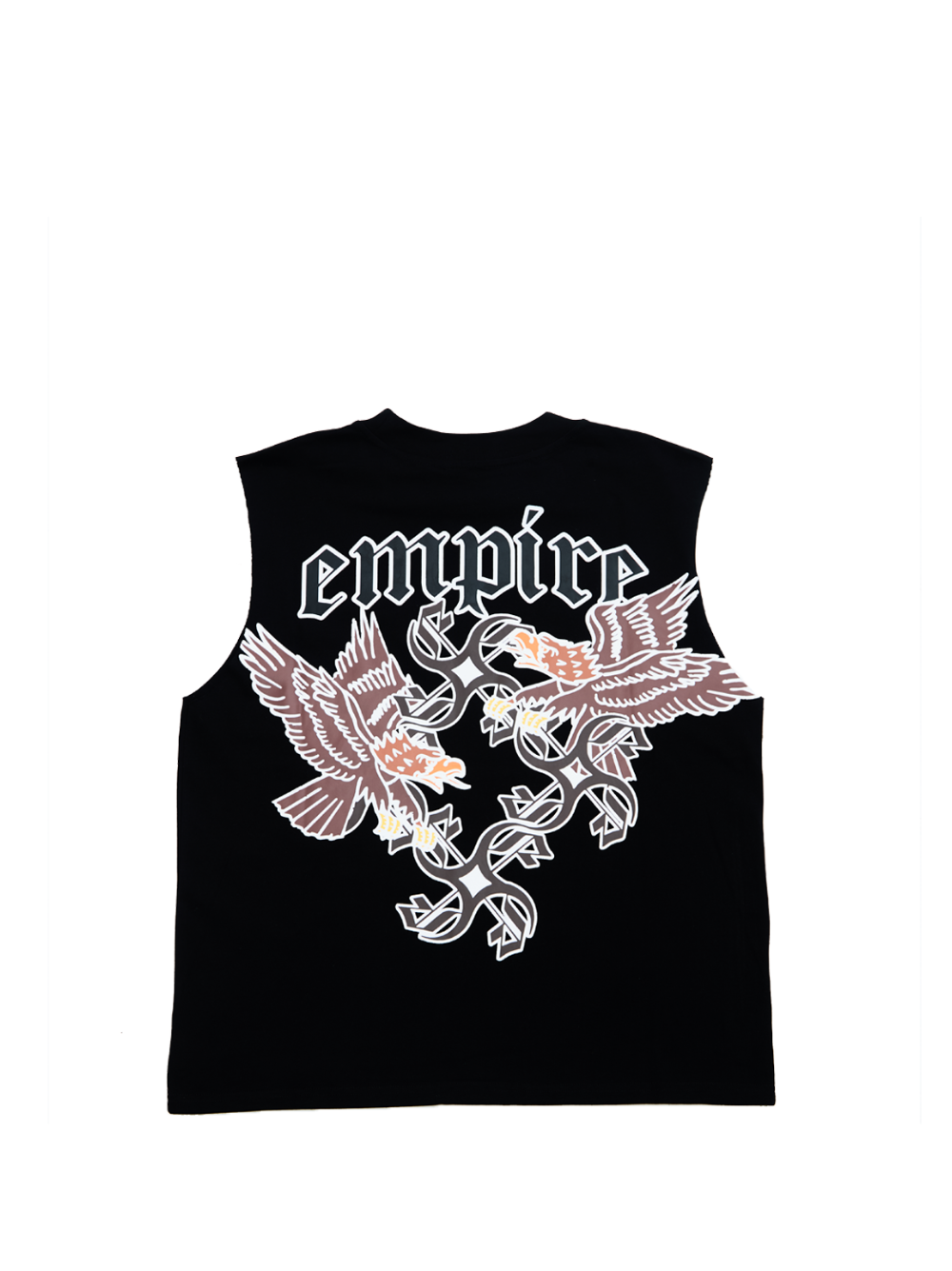 Empire oversized vest black at unseen grail. local brands south africa. streetwear. men and women. studio image flatlay back view