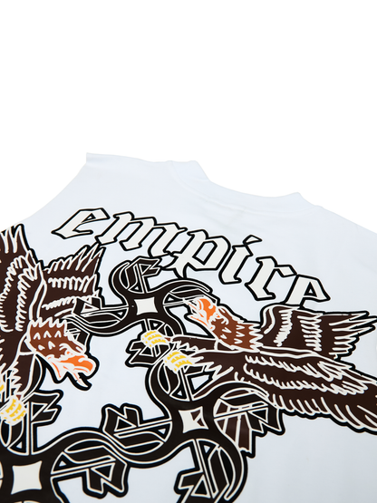 Empire oversized vest white at unseen grail. local brands south africa. streetwear. men and women. studio image close up
