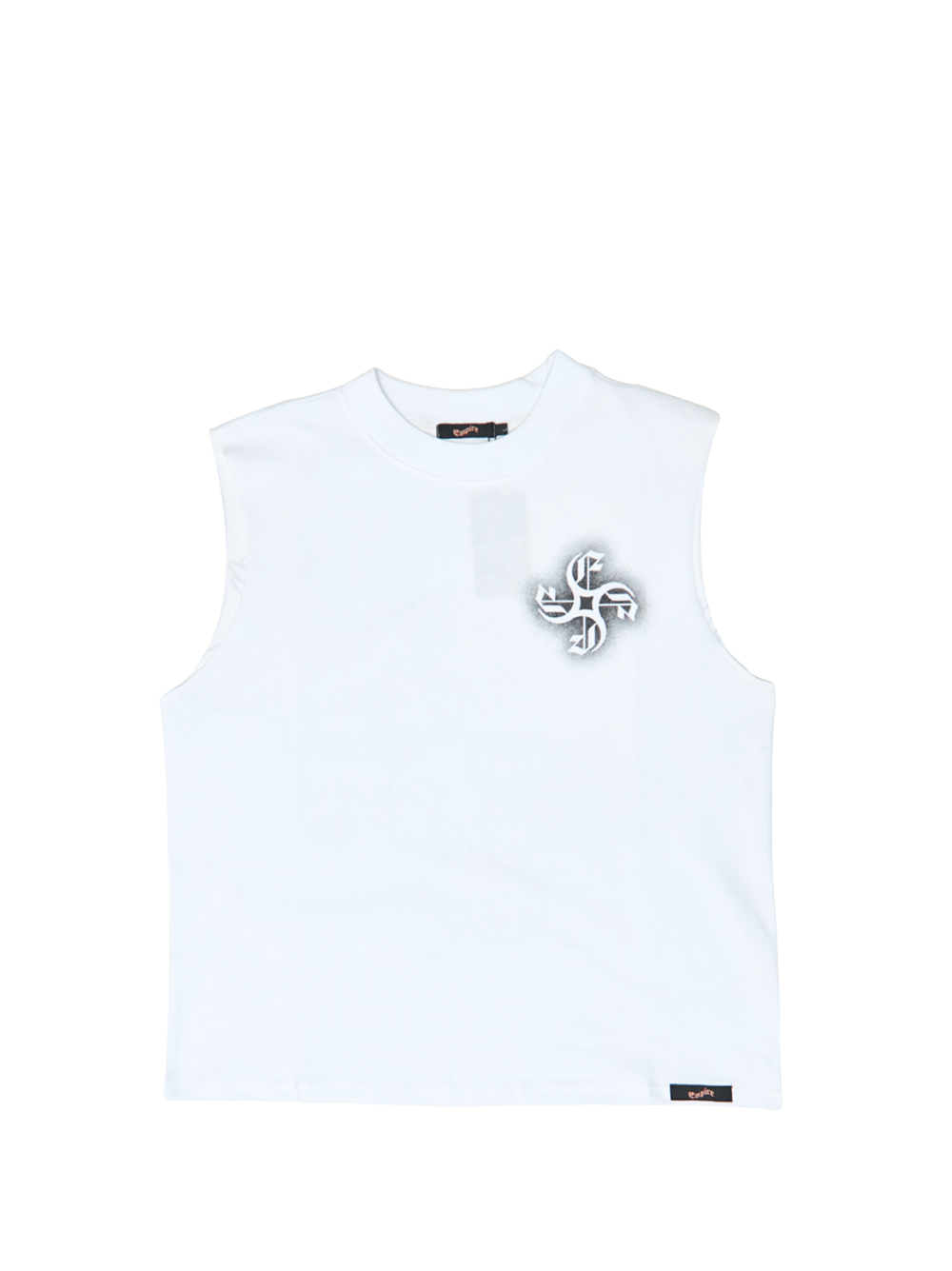Empire oversized vest white at unseen grail. local brands south africa. streetwear. men and women. studio image flatlay mock up