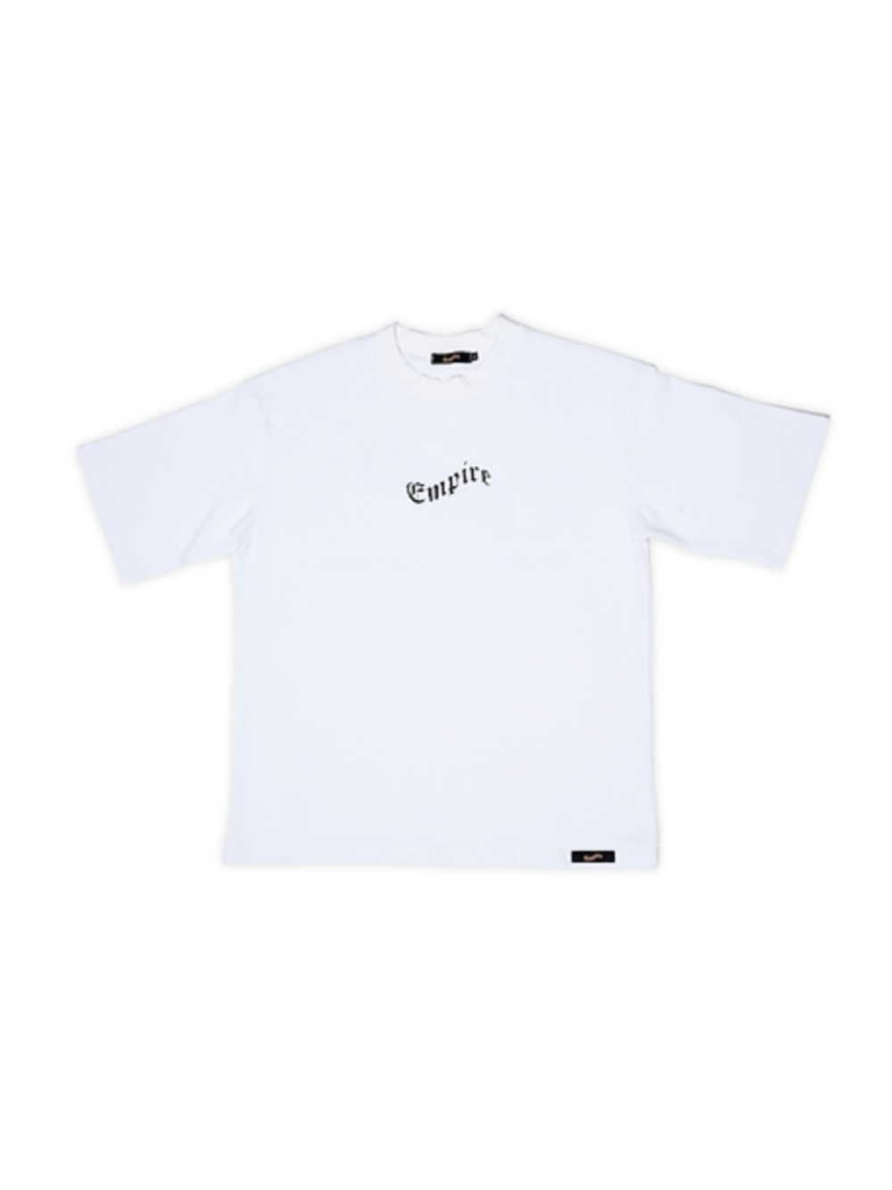 Empire white oversized graphic t shirt at unseen grail. local brands south africa. streetwear. men and women. studio image flatlay front view