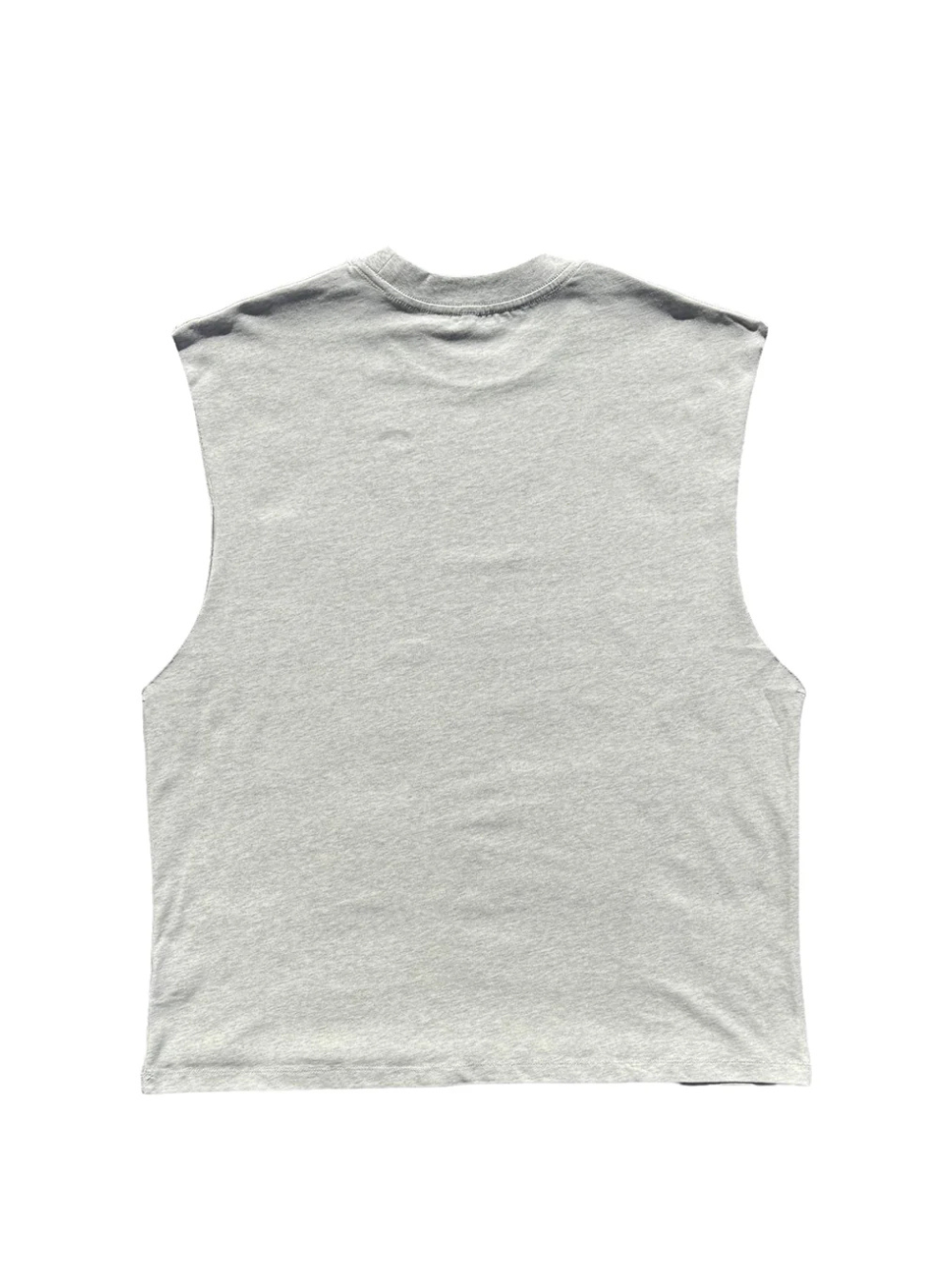 Euphoria grey oversized graphic vest at unseen grail. local brands south africa. streetwear. men and women. mock up back view