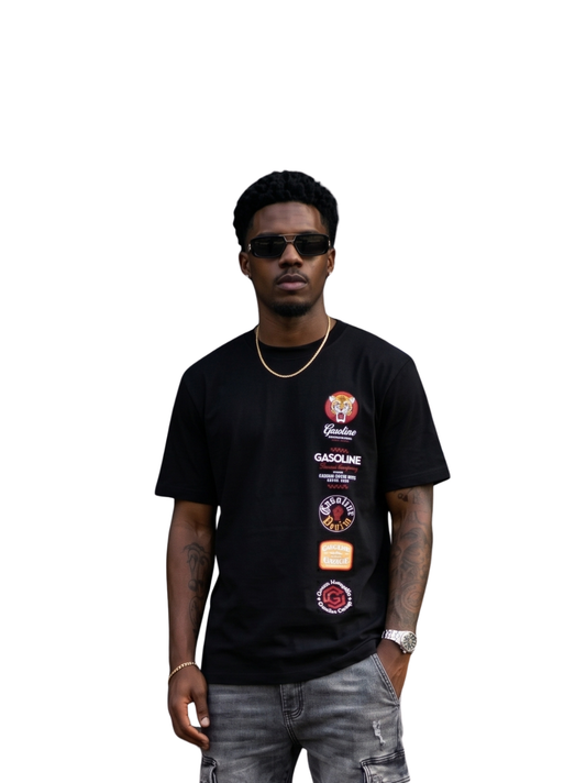 Gasoline_black_tiger_t-shirt_at_unseen_grail._local_brands_south_africa._streetwear._men_and_women.galxboy_bantu._Male model_front_shot_close up
