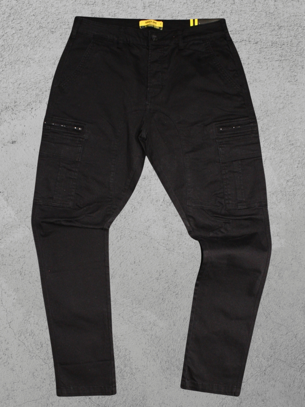 Gasoline_cargo_jeans_at_unseen_grail._local_brands_south_africa._streetwear._men_and_women.galxboy_bantu._Male_model_front_shot_flat_lay