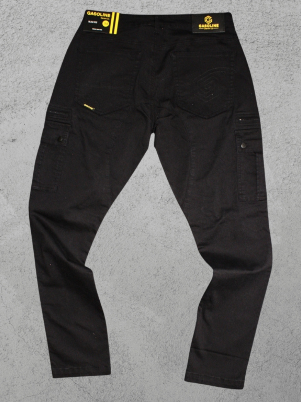 Gasoline_cargo_jeans_at_unseen_grail._local_brands_south_africa._streetwear._men_and_women.galxboy_bantu._back_shot_flat_lay