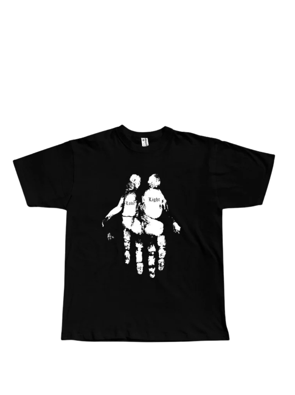 Godspeed black oversized graphic t shirt at unseen grail. local brands south africa. streetwear. men and women. studio flatlay front. galxboy, bantu, el patron, drip