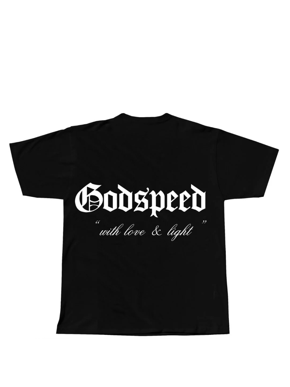 Godspeed black oversized graphic t shirt at unseen grail. local brands south africa. streetwear. men and women. studio image behind. galxboy, bantu, boys of soweto