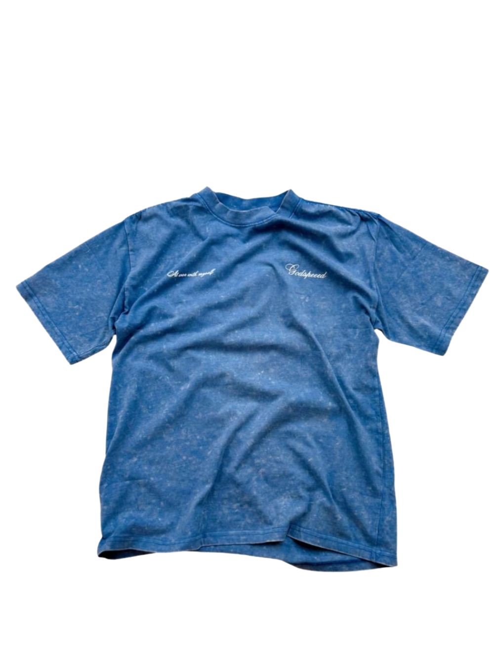 Godspeed blue oversized graphic t shirt at unseen grail. local brands south africa. streetwear. men and women. studio image front. galxboy, bantu, adidas