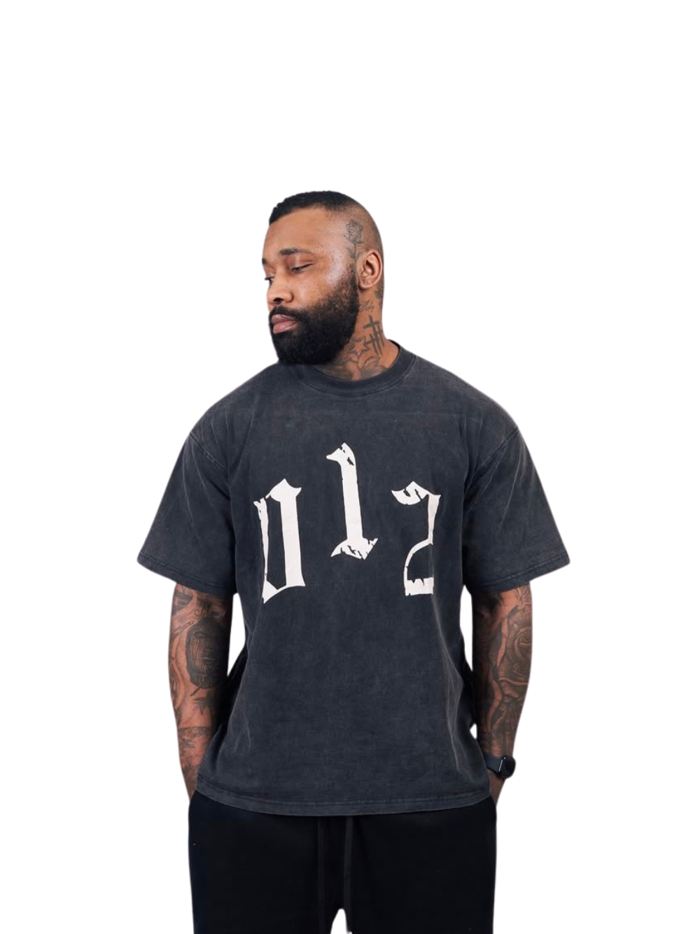 Godspeed grey oversized graphic t shirt at unseen grail. local brands south africa. streetwear. men and women. studio image front male model. galxboy, bantu, represent