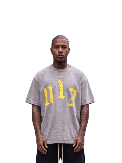 Godspeed grey oversized graphic t shirt at unseen grail. local brands south africa. streetwear. men and women. studio image male model front. galxboy, bantu, adidas