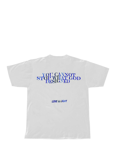 Godspeed white oversized graphic t shirt at unseen grail. local brands south africa. streetwear. men and women. studio image behind flatlay. galxboy, bantu