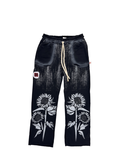 Hustle gang_black_loose_sweatpants shirt_at_unseen_grail._local_brands_south_africa._streetwear._men_and_women.galxboy_bantu. Flat lay studio shot front