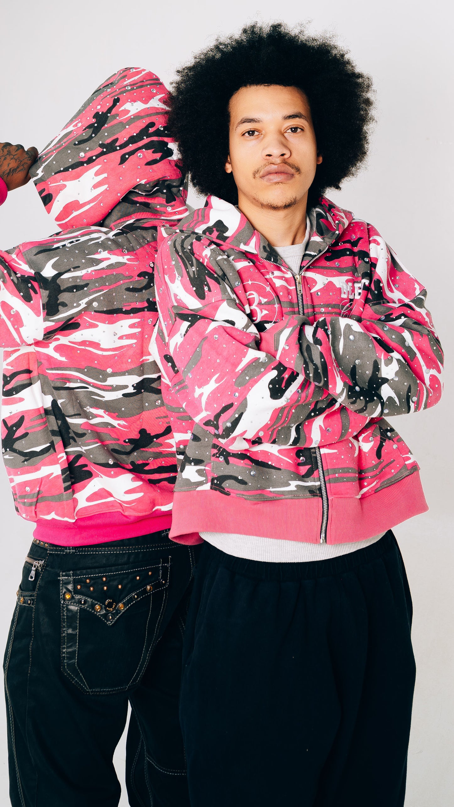 Blest Club Crystal Pink Zip Up Hoodie